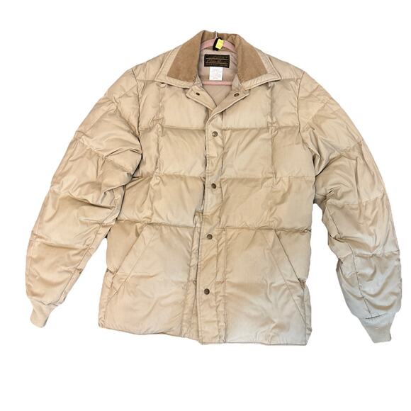 Eddie Bauer Other - VTG Eddie Bauer Goose Down Jacket Men's XL Tall Beige Tan Corduroy 80s USA Made